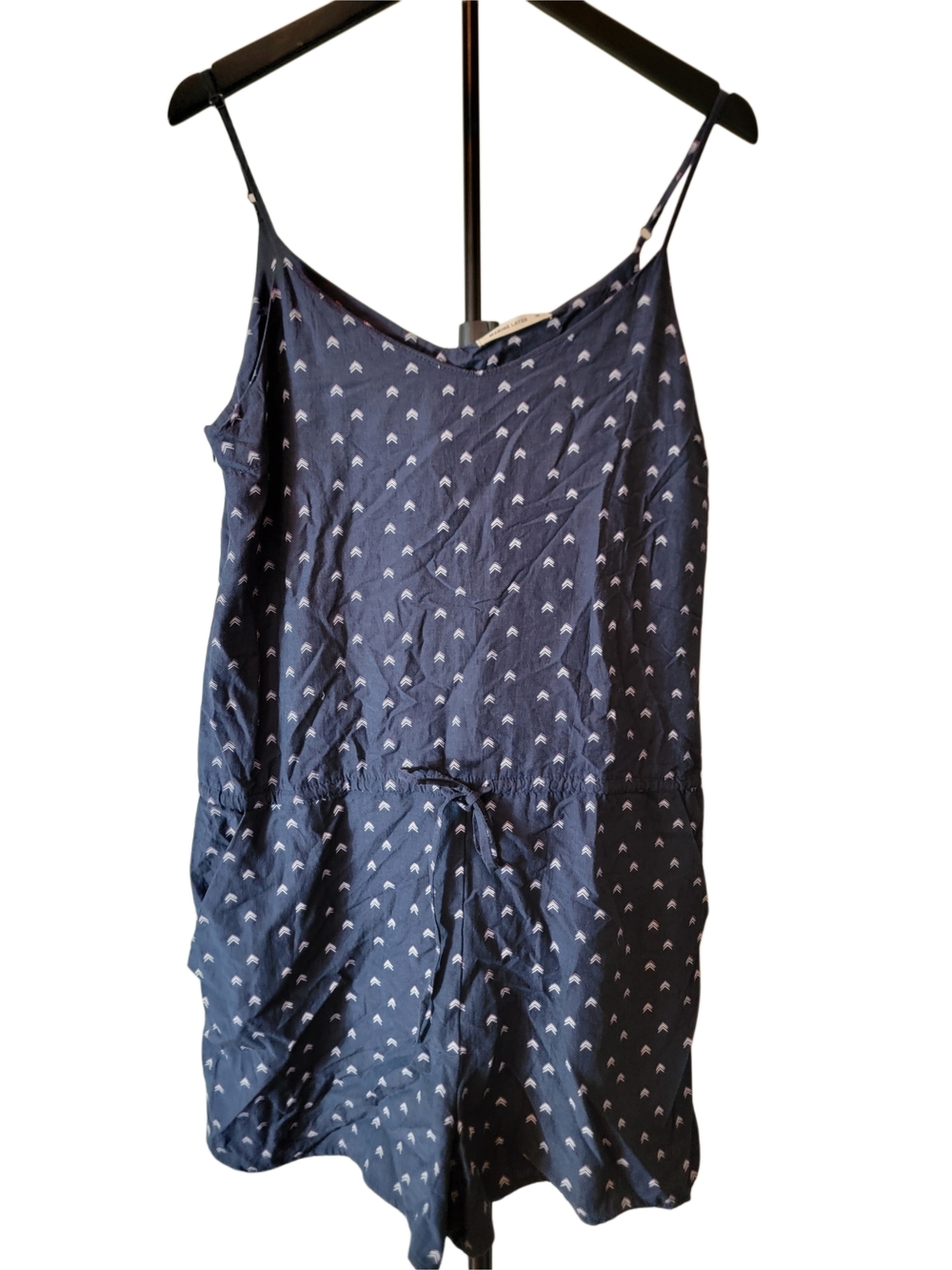 Marine Layer Audrey Navy Printed Spaghetti-Strap Romper - Size M - GUC